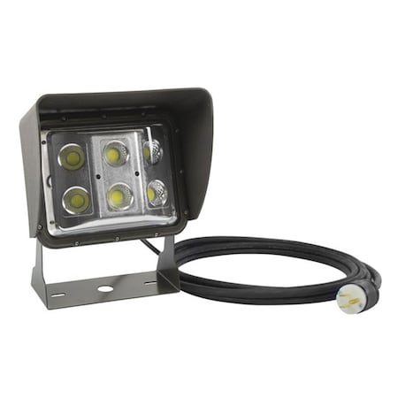 Newalthlete 60 watt LED Low Profile Wall Pack Light with Glare Shield & 100 ft. Cord - U Bracket Mount NE3572680